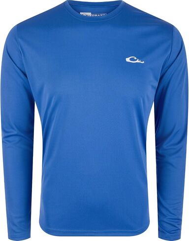 Drake Waterfowl Men's Icon Crew Americana Long Sleeve T-Shirt-Lightweight Soft Tee in Saudi Arabia