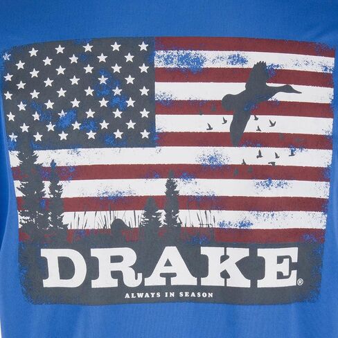 Drake Waterfowl Men's Icon Crew Americana Long Sleeve T-Shirt-Lightweight Soft Tee in Saudi Arabia