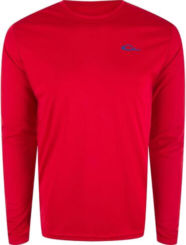 Drake Waterfowl Men's Icon Crew Americana Long Sleeve T-Shirt-Lightweight Soft Tee in Saudi Arabia
