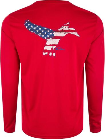 Drake Waterfowl Men's Icon Crew Americana Long Sleeve T-Shirt-Lightweight Soft Tee in Saudi Arabia