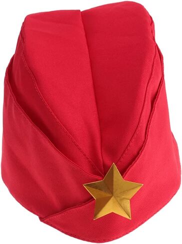 Toyvian Women's Red Canvas Bert Hat - الأسلوب الكلاسيكي ، وحجم واحد يناسب أكثر ، مثالية للرقص المربع ، والأداء ، والحفلات ، والأسلوب العتيق in Saudi Arabia