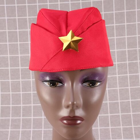 Toyvian Women's Red Canvas Bert Hat - الأسلوب الكلاسيكي ، وحجم واحد يناسب أكثر ، مثالية للرقص المربع ، والأداء ، والحفلات ، والأسلوب العتيق in Saudi Arabia