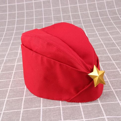 Toyvian Women's Red Canvas Bert Hat - الأسلوب الكلاسيكي ، وحجم واحد يناسب أكثر ، مثالية للرقص المربع ، والأداء ، والحفلات ، والأسلوب العتيق in Saudi Arabia