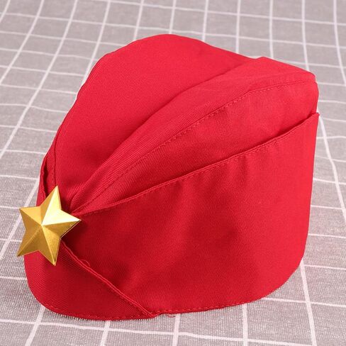 Toyvian Women's Red Canvas Bert Hat - الأسلوب الكلاسيكي ، وحجم واحد يناسب أكثر ، مثالية للرقص المربع ، والأداء ، والحفلات ، والأسلوب العتيق in Saudi Arabia