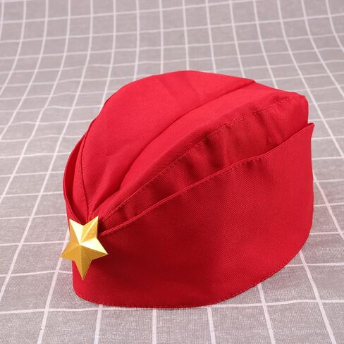 Toyvian Women's Red Canvas Bert Hat - الأسلوب الكلاسيكي ، وحجم واحد يناسب أكثر ، مثالية للرقص المربع ، والأداء ، والحفلات ، والأسلوب العتيق in Saudi Arabia