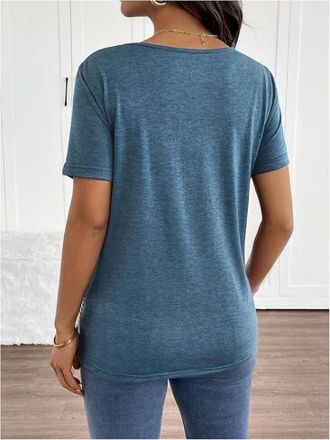 Women's Maternity Tops Striped Color Block Pregnancy T Shirt Short Sleeve Crewneck Summer Tops in Saudi Arabia