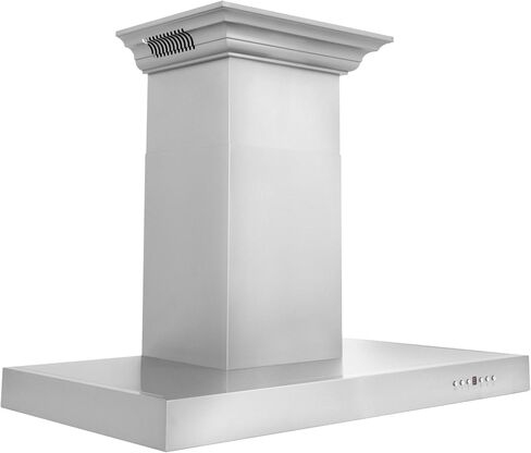 ZLINE 30" Convertible Vent Wall Mount Range Hood in Stainless Steel with Crown Molding (KECRN-30) in Saudi Arabia