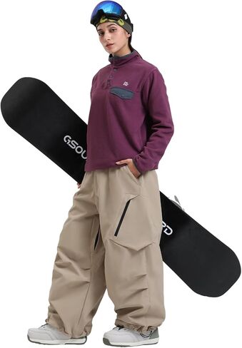 GSOU SNOW Womens Mens Snowboard Pants Baggy Cargo Ski Snow Pants Loose Fit Waterproof Windproof Insulated in Saudi Arabia