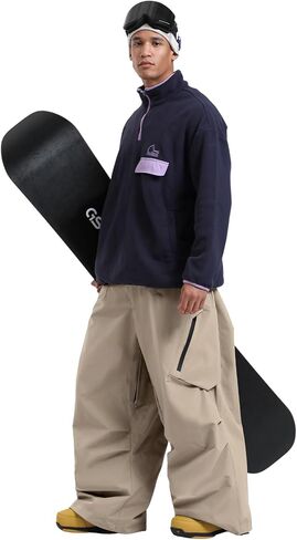 GSOU SNOW Womens Mens Snowboard Pants Baggy Cargo Ski Snow Pants Loose Fit Waterproof Windproof Insulated in Saudi Arabia