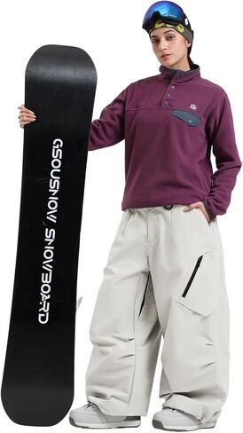 GSOU SNOW Womens Mens Snowboard Pants Baggy Cargo Ski Snow Pants Loose Fit Waterproof Windproof Insulated in Saudi Arabia