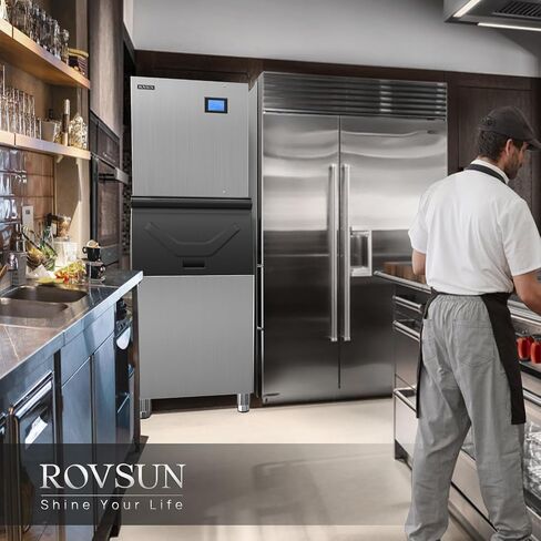 ROVSUN Countertop Ice Maker Machine, Make 40lbs Ice in 24 Hours, Portable Ice Maker with Ice Scoop & Basket for Home, Office, Kitchen, Bar (Silver) in Saudi Arabia