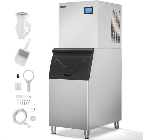 ROVSUN Countertop Ice Maker Machine, Make 40lbs Ice in 24 Hours, Portable Ice Maker with Ice Scoop & Basket for Home, Office, Kitchen, Bar (Silver) in Saudi Arabia