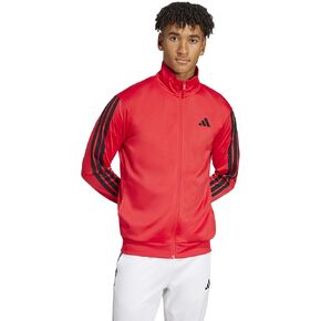 adidas Men's 3-Stripes Tricot Track Top, Pure Ruby