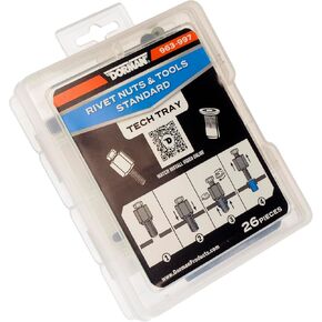 Dorman 963-997 Rivet Nuts and Hand Tool Kit - #10-24, 1/4-20, 5/16-18 (Tray Contains 26 Pieces)