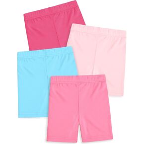 Girls Shorts Toddler Kids Athletic Bike Leggings Summer Girls Clothes Outfits Tumble Dance Cartwheel Biker Soft Everyday Shorts Pink Blue 2T