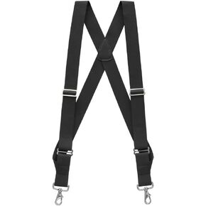 Side-Clip Trucker Suspenders - 1.5-Inch Wide Elastic - Trigger Snap - 3 Colors & 4 Sizes Including Big & Tall
