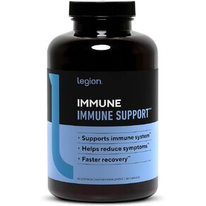 LEGION Immune- Immune Booster for Adults, Natural Immunity System Support w/Vitamin C (500mg), American Ginseng, Guduchi, and Garlic Supplement.