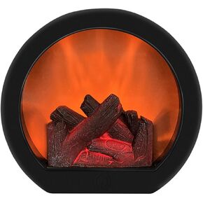 Ragyzity Decorative Flameless Portable LED Lanterns, Fireplace Light with LED Simulation Log Flame Effect, Touch Switch Simulation Flame for Home Christmas Decor
