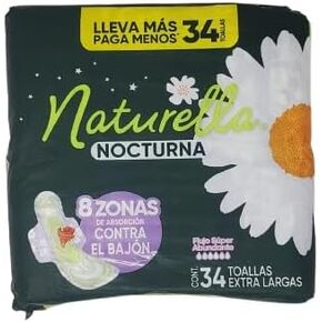 toallas femeninas nocturnas extra largas con protección suave 34 piezas