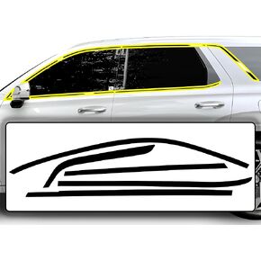 Bogar Tech Designs Side Window Chrome Delete Dechrome Film Progray متوافق مع Hyundai Palisade 2020-2025 ، Gloss Black
