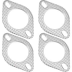 4 Pcs Car Exhaust Gasket, 2.25" 2-Bolt Exhaust Flange Gasket Car Accessories for 2.5 Inch Muffler Flange Manifold Made of High Temp Gasket Material