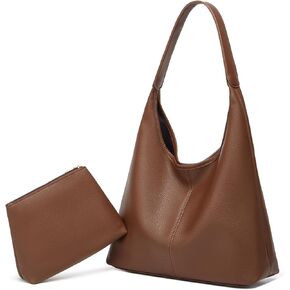 Slouchy Hobo Bags for Women Retro PU Leather Tote Crossbody Bag Soft Large Capacity 2pcs Shoulder Purses Handbags 2025
