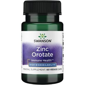 Swanson Zinc Orotate 10 Milligrams Elemental Zinc 60 Veg Capsules