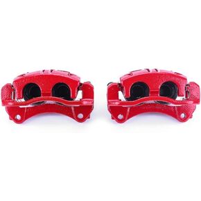 Power Stop Front S4950 Pair of High-Temp Red Powder Coated Calipers For Chevrolet Equinox 2005-2006, Pontiac Torrent 2006, Saturn Vue 2004-2007 [Model Specific]