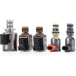 5PCS 4L60E Transmission Solenoid Kit 4L65E Master Solenoid Valve Kit EPC TCC Compatible with GM Chevy 2003-on