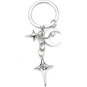 Star Keychain,Silver Star Keychain for Women,Y2K Gifts for Girlfriend Bestie Friends