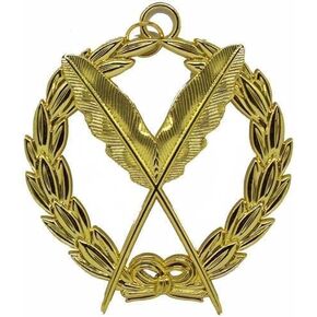 Masonic Regalia Grand Lodge Jewel – Secretary Officer Chain Collar Jewel - Gold Jewel