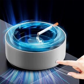 2 in 1 Multifunctional Smokeless Ashtray,Air Purifier Ashtray with Filter, Purifier Ashtrays for Cigarettes Car Indoor (Grey)