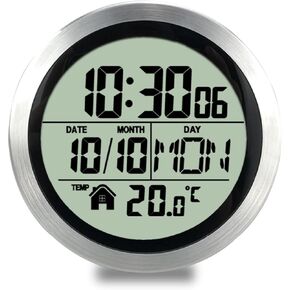 Digital Waterproof Shower Clock, Bathroom Wall Clock with Temperature, Suction Cup Hanging Hole Stand for Living Room and Kitchen, Large LCD Display, Modern Silent Small Clocks with Plastic Frame in Saudi Arabia