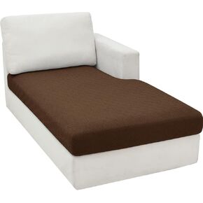 ZNSAYOTX Sectional Couch Covers for L Shaped Chaise Lounge 1 Piece Separate Cushion Couch Universal Replacement Unique Pattern Furniture Protector with Elastic Bottom (Light Gray, Chaise Cover)