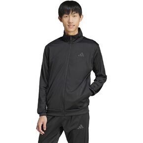 adidas Men's Tall Size 3-Stripes Tricot Track Top, Black/Black