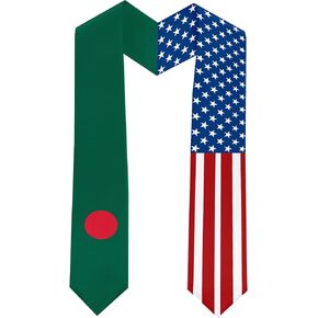 2025 Bangladesh Flag and USA Flag Graduation Stole Graduation Sash Class of 2025 Graduation Scarf for International Student (Baccalaureate Gown and Hat Not Included)