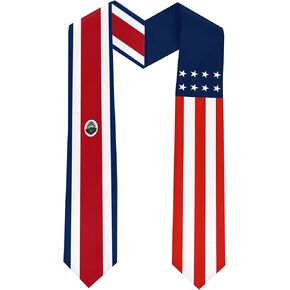 Costa Rica Flag International Turnergue Sash Stole Screves 180 × 13 سم/70 × 5 بوصات.
