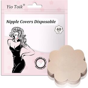40 PCS Nipple Covers for Women No Show Diversible Facties Pasties Hypoallergenic Prict Petals Satin Datin Nipple Nipple Nude