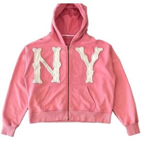 Unisex Letter Embroidery Trendy Hoodies Zip Up Graphic Hoodies Overszie Y2K Hip Hop Streetwear Harajuku Fashion