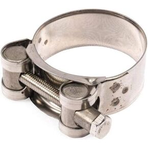 Silver Exhaust Clamp Stainless Steel Exhaust Band Clamp Replacement for Motorcycle Water Hose Car Automotive Replacement Exhaust Clamps (48-51mm)