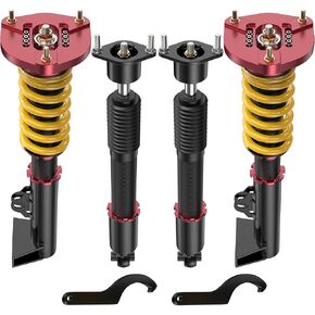 Lowering Coilovers Struts Compatible for Mercedes-Benz 2008 2009 C230 C280 Compatible for Mercedes-Benz 2008-2014 C300 C350 Adjustable Height Suspension Coil Spring Shocks(Set of 4)(Yellow)