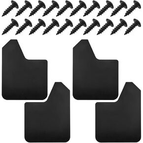 4pcs اللوحات الطينية للسيارة العالمية ، حراس رش مرن محدد لحراس الطين الأمامي والخلفي ، قابلة للانحناء مع مقاطع برشام السفان ، والملحقات الخارجية للسيارة للبيك آب ، شاحنة ، سيارات الدفع الرباعي (أسود)