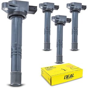 DEAL Ignition Coil Pack, Compatible with Acura CSX RSX Honda Accord Civic CR-V Element S2000 2.0L 2.2L 2.4L L4, Replaces# C1382 UF311 UF583, 4PCS