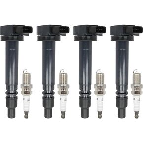 ECCPP 4 ignition coils with 4 iridium Spark Plugs,UF323,coils packs,for Toyota,for Tacoma 2000 2001 2002 2003 2004,for 4Runner 2000,2.4L 2.7L,UF323 ‎C1305 5C1304