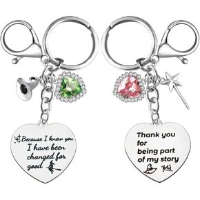 Cute Bag Charms Keychain Friendship Keychains Birthday Purse Charm Green Pink Witch