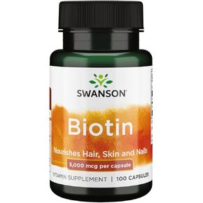 Swanson Biotin Vitamin B7 5000 mcg 100 Capsules