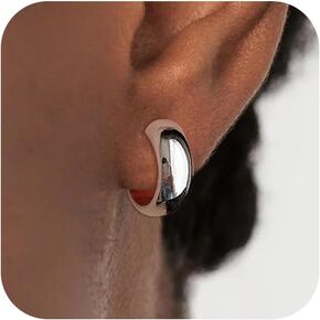 مقطع ذهبي على أقراط مكتنزة الذهب Huggie Hoop أقراط غير مثقبة مقطع لذيذ على أقراط للنساء هدية المجوهرات العصرية