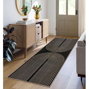 Easy Jute Checkered Area Rug, 3x5 Indoor Outdoor Entryway Rug Washable Black Modern Diamond Kitchen Rugs, Non-Slip Neutral Farmhouse Throw Carpet for Living Room Patio Kids Room