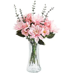 Glasseam Glass Vase for Home Decor: Clear Flower Vases for Living Room Kitchen Bathroom Wedding Table Centerpieces - 7.5" Tall Modern Vintage Decorations for Bouquet Pampas Grass Floral Plants