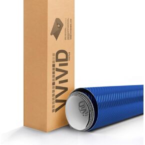 VViViD Metallic Blue 3D Carbon Fiber Vinyl Wrap Roll XPO Air Release Technology (12" x 60")